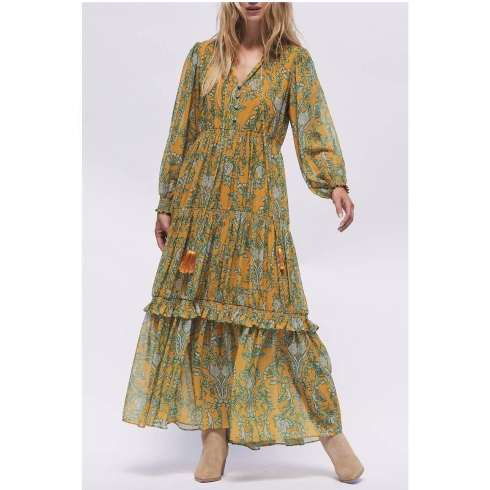 Hermoza Elizabeth Maxi Dress in Saffron SZ XS EUC